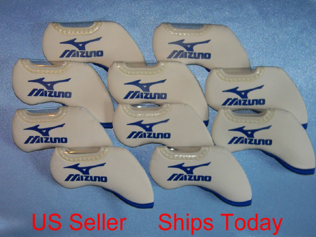10 Mizuno Iron Covers New Two Tone Blue White Neoprene Golf Headcovers