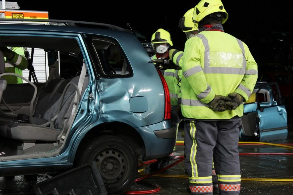 The Jaws of Life are used to cut the C Pillars The Jaws of Life are used to cut the C Pillars
