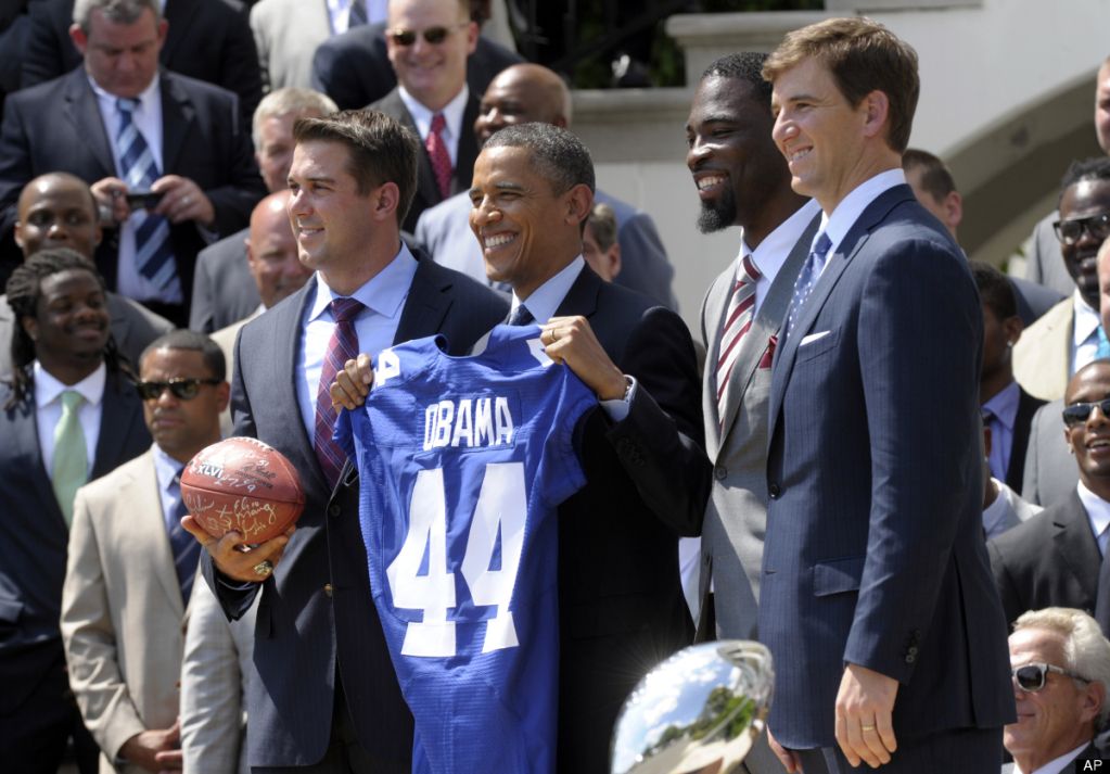 President Obama with Ny Giants