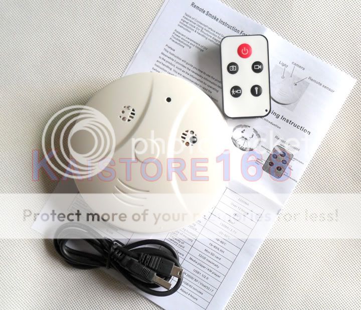 Smoke Detector model Hidden Spy Camera dvr Motion Detection 